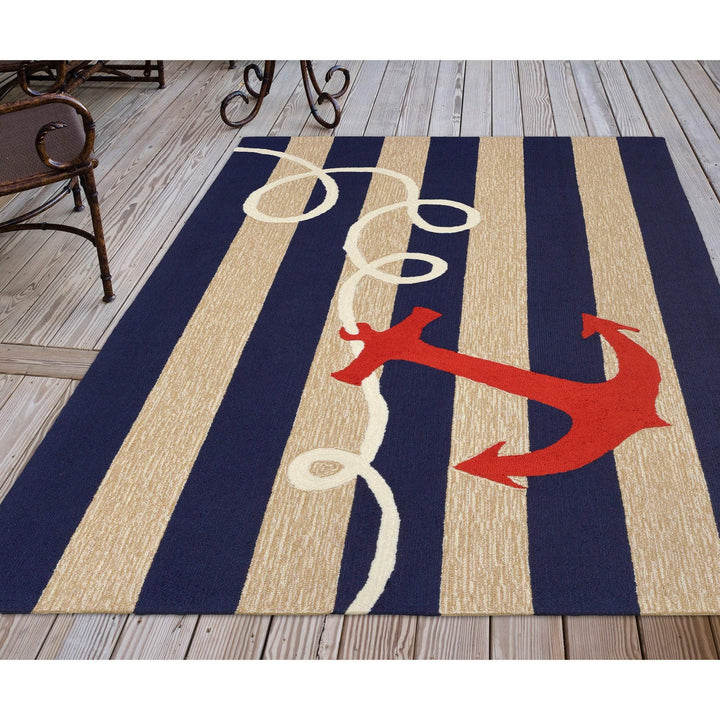 Frontporch Anchor Indoor/Outdoor Rug Navy 42"x66" Blue Novelty Rectangle