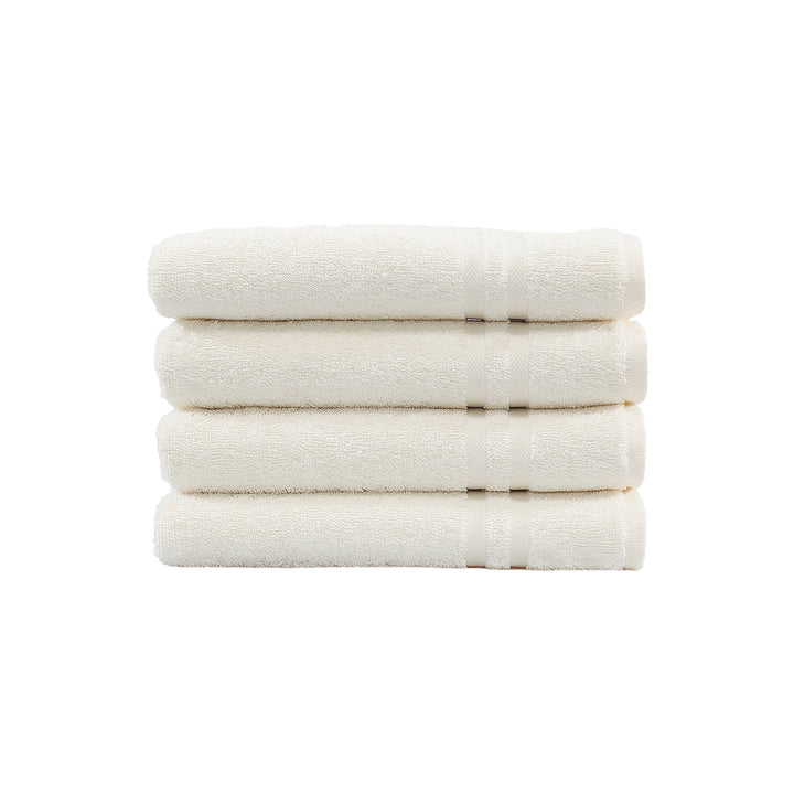 Linum Home Textiles 100% Turkish Cotton Denzi Hand Towels Set of 4 Cream