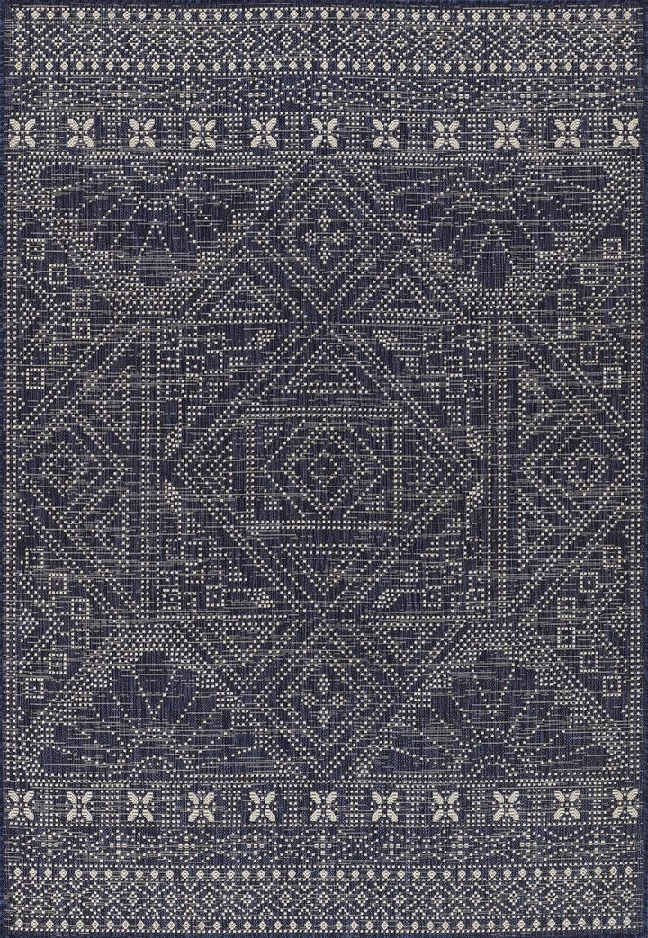 Momeni Riviera Transitional Indoor/Outdoor Area Rug Navy 3'3" X 5' 3'3" X 5' - Navy