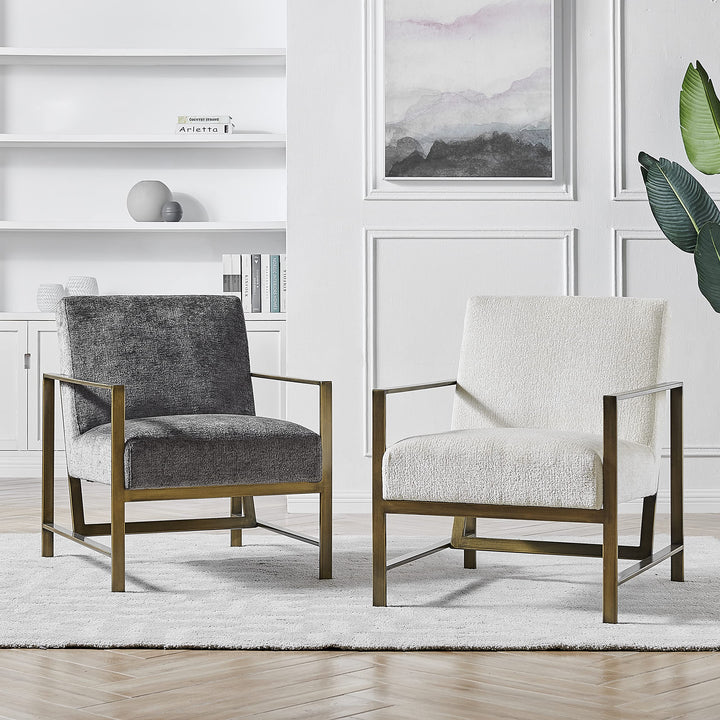 npd furniture and more Francis Fabric Arm Accent Chair Cream