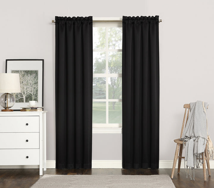 Sun Zero Hayden Energy Saving Blackout Rod Pocket 1-Piece Curtain Panel, Single Panel