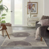 Nourison Graphic Illusions Mid-century Grey 5'3" x 7'5" Area-Rug Easy-Cleaning 5'3" x 7'5" - Grey