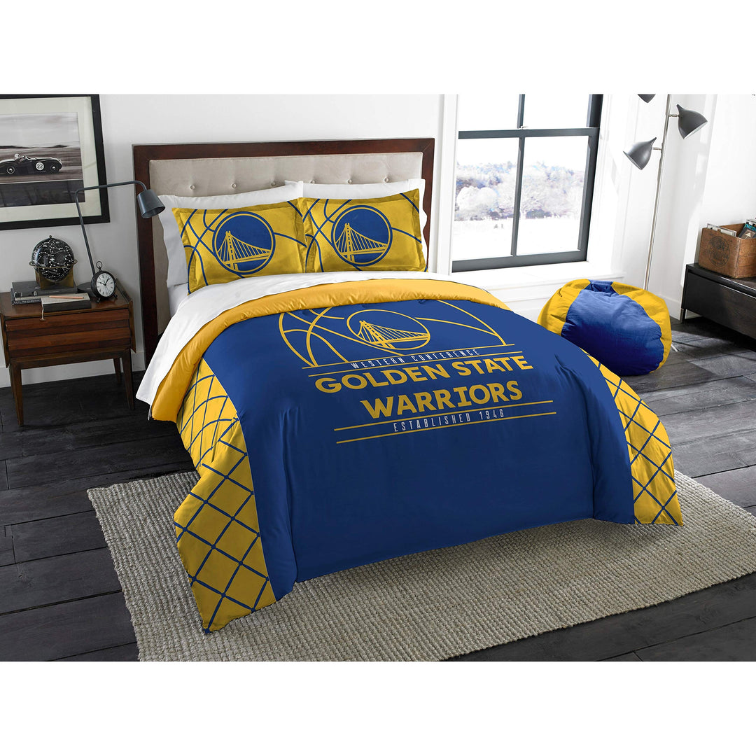 NBA Warriors Reverse Slam F/q Comforters Set Blue Sports Collegiate Casual 3