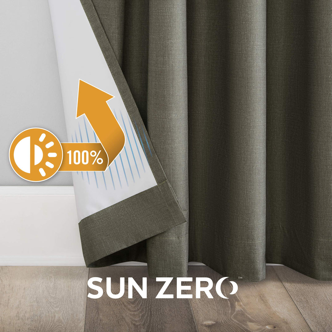 Sun Zero Duran Thermal Insulated Total Blackout Grommet 1-Piece Curtain Panel, Single Panel