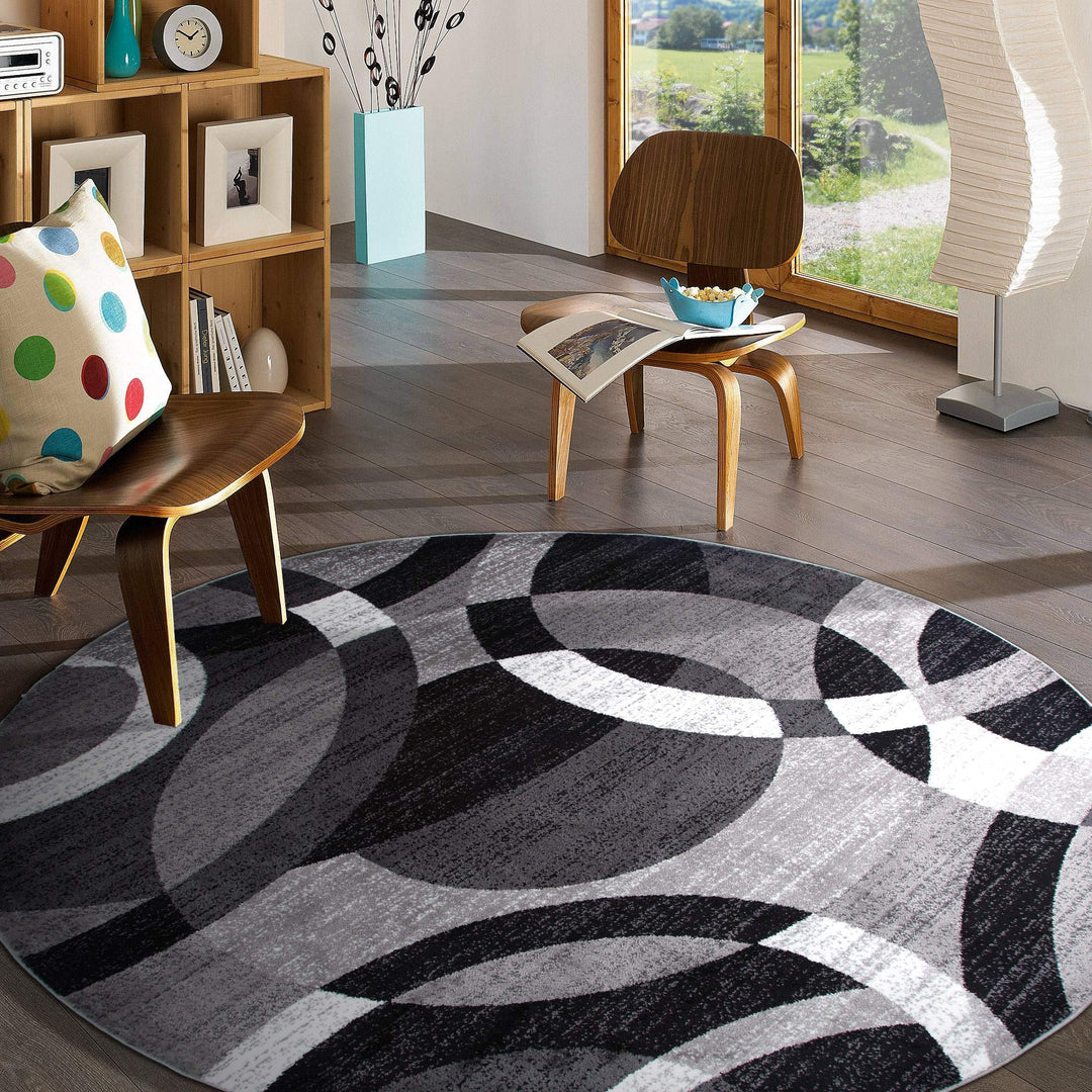 Rugshop Contemporary Abstract Circles Perfect for high traffic areas of your -