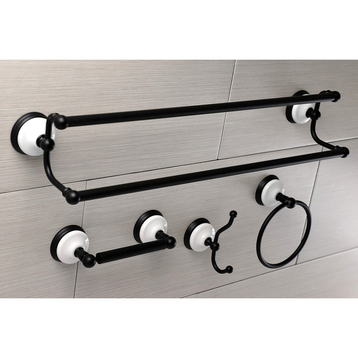 Kingston Brass Victorian 4-Pieces Dual Towel Bar Bathroom Hardware Set