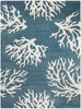 Balta Rugs Caistor Coastal Coral Print Area Rug White 2' 7" x 7' Runner 2'7" x 7' - Blue/White