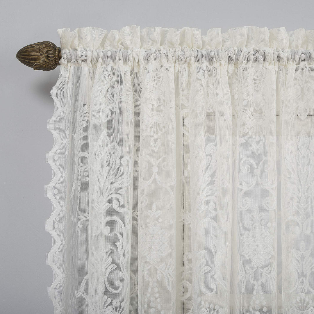 No. 918 Ariella Floral Lace Sheer Rod Pocket 1-Piece Curtain Panel, Single Panel