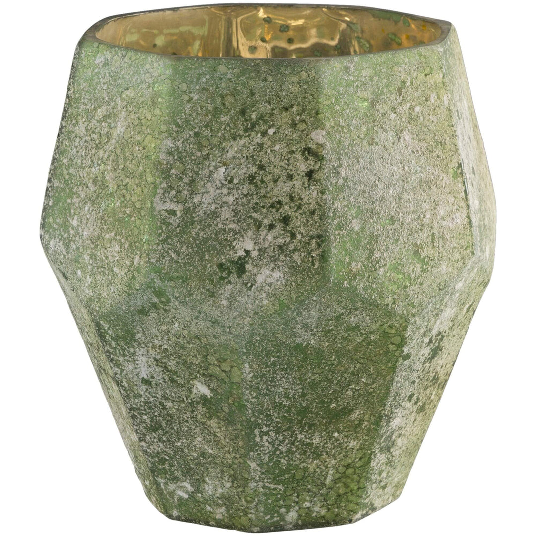 Green Glass Traditional Candle Holder (Set of 3)