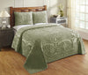 Better Trends Chenille Bedspreads Set King Size Trevor Collection Medallion Sage - King