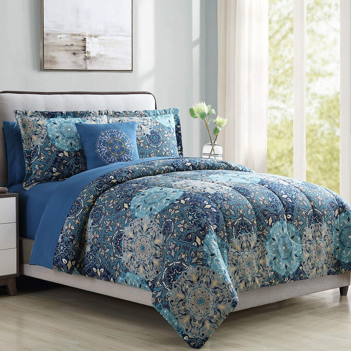 Modern Threads - Granada Collection Comforter Set - Reversible Microfiber - California King