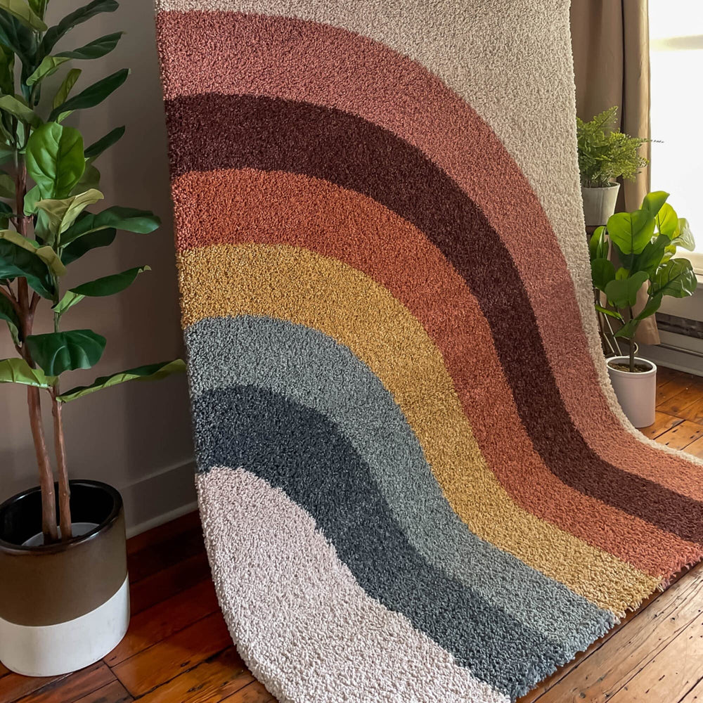 Balta Rugs Amelia Rainbow Shag Area Rug 5'3" x 7' - Navy Blue - Diamond Home USA