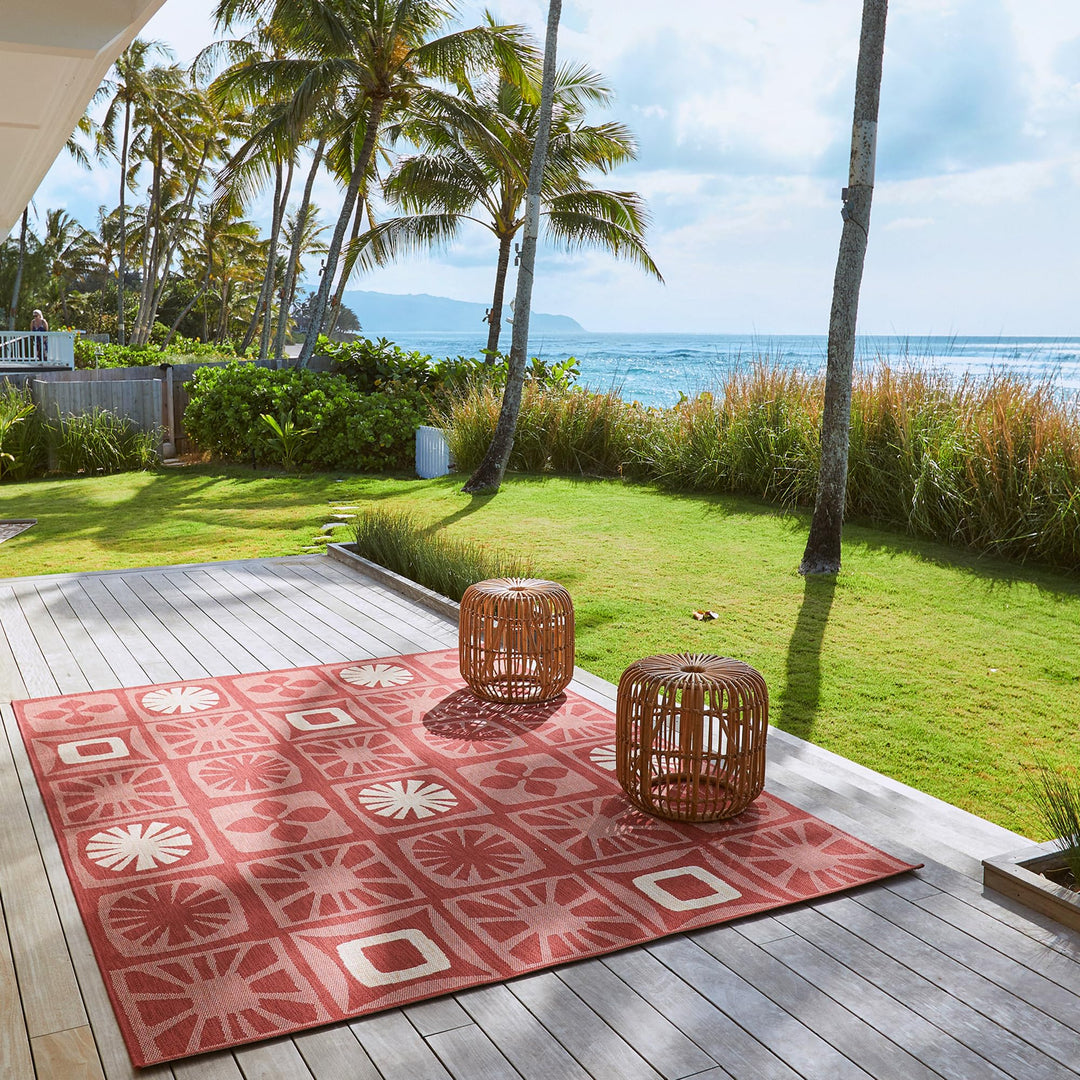 Gertmenian Reyn Spooner Kona Coast Fresco Hawaiian Tropical Rugs|Washable 7'10" x 10' - Oahu