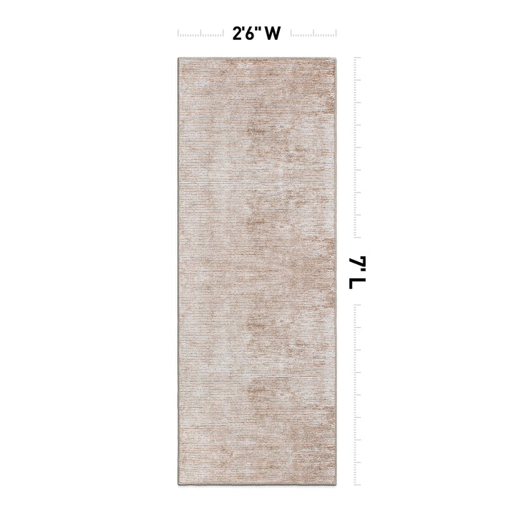 Contemporary Distressed Stripe Machine Washable Area Rug