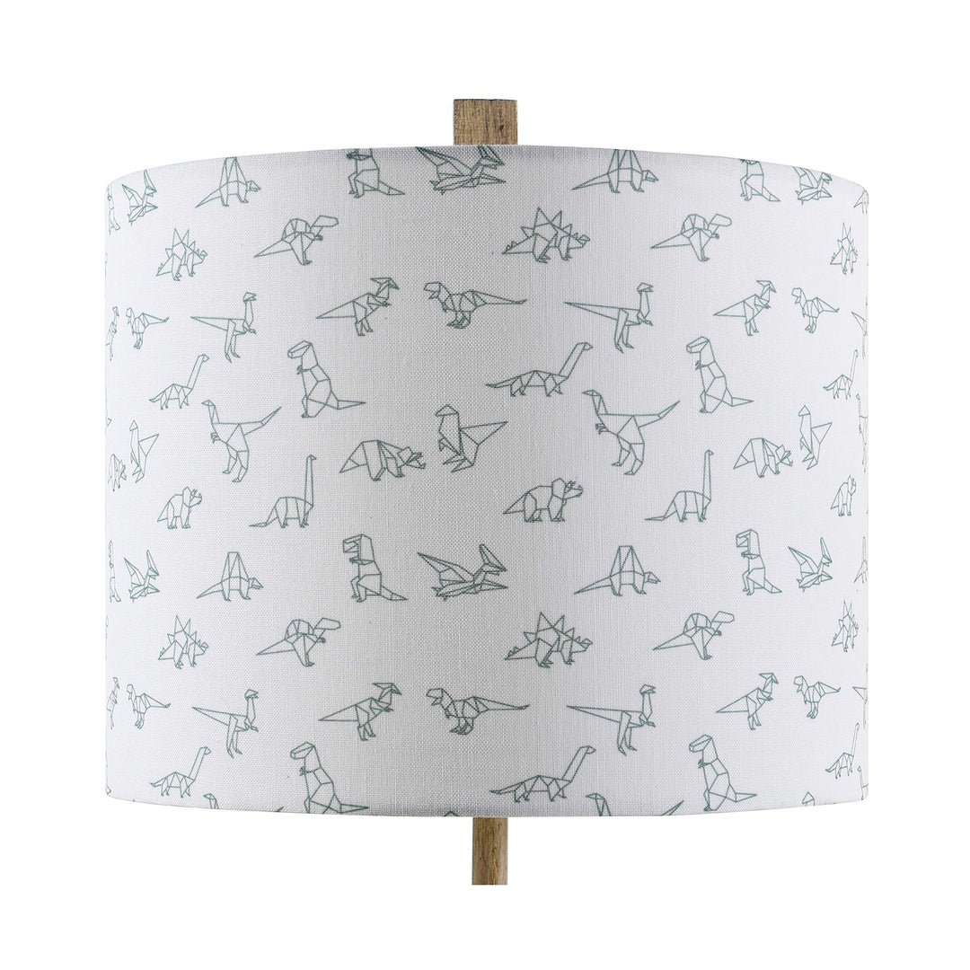 White Geometric Dinosaur Table Lamp Tan Bohemian Eclectic