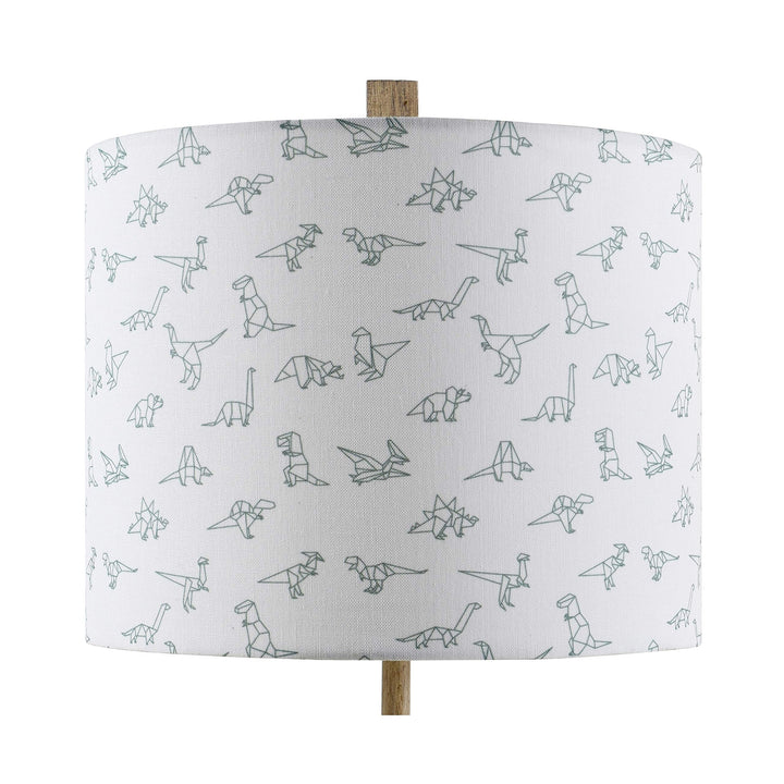 White Geometric Dinosaur Table Lamp Tan Bohemian Eclectic