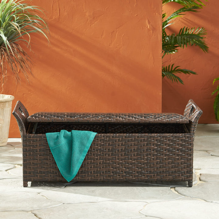 Christopher Knight Home Wing Outdoor Storage Bench Multibrown