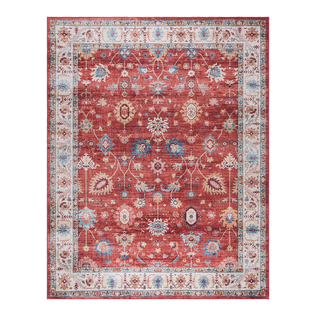 Gertmenian ed Indoor Boho Area Rug - Non Slip Ultra Thin Super Strong 8'9"x13'1" - Cullen Red