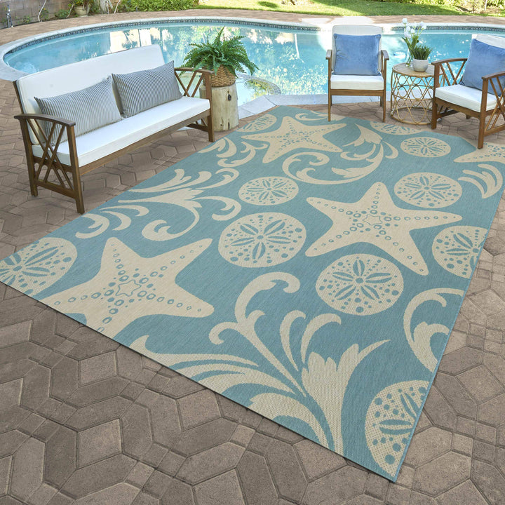 Gertmenian Indoor Outdoor Area Rug Classic Flatweave Washable Stain & UV