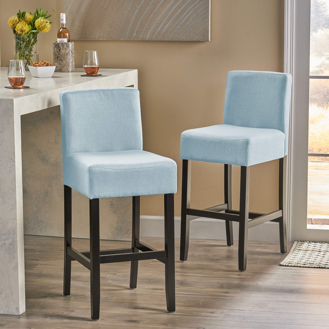 Christopher Knight Home Lopez Fabric Barstools 2-Pcs Set Light Blue