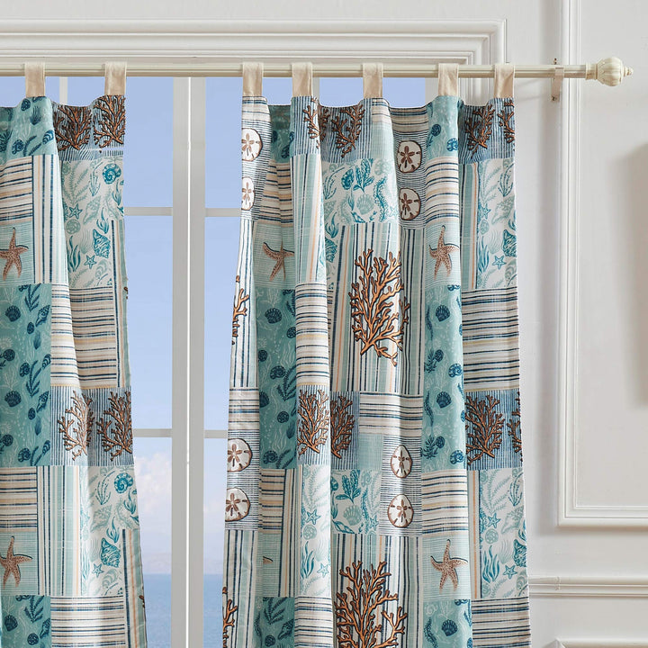 Greenland Home Key West Curtains 84"x84" Seafoam