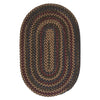 Oval Farmhouse Rug Chocolate Brown Braided Weave Oblong Area Rug Reversible 2' x 3' Oval - Java