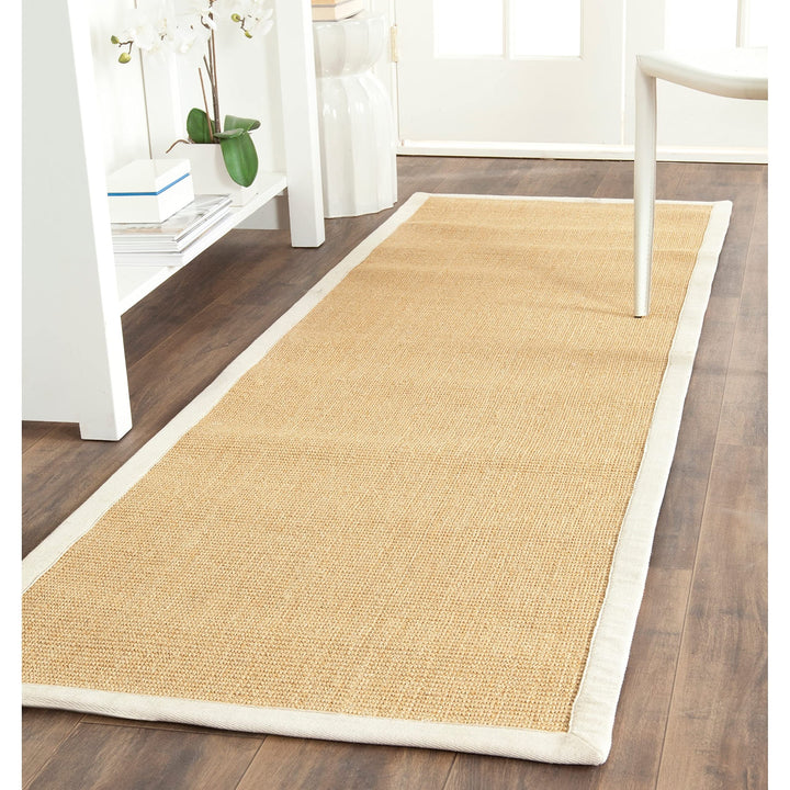 SAFAVIEH Natural Fiber Collection Runner Rug - 2'6" x 8' Marble & Grey Border