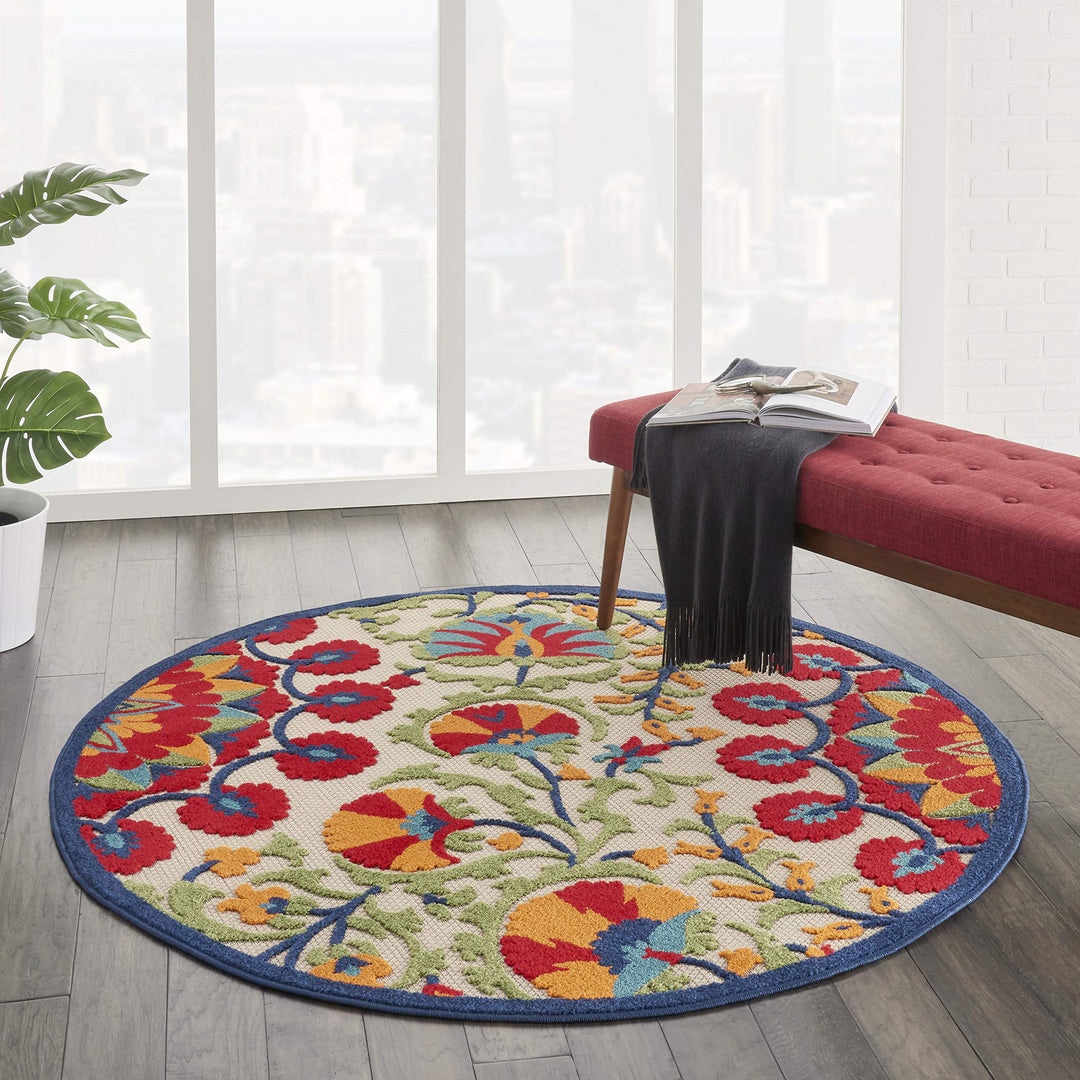 Nourison Aloha Modern Multicolor Floral Botanical Area Rug