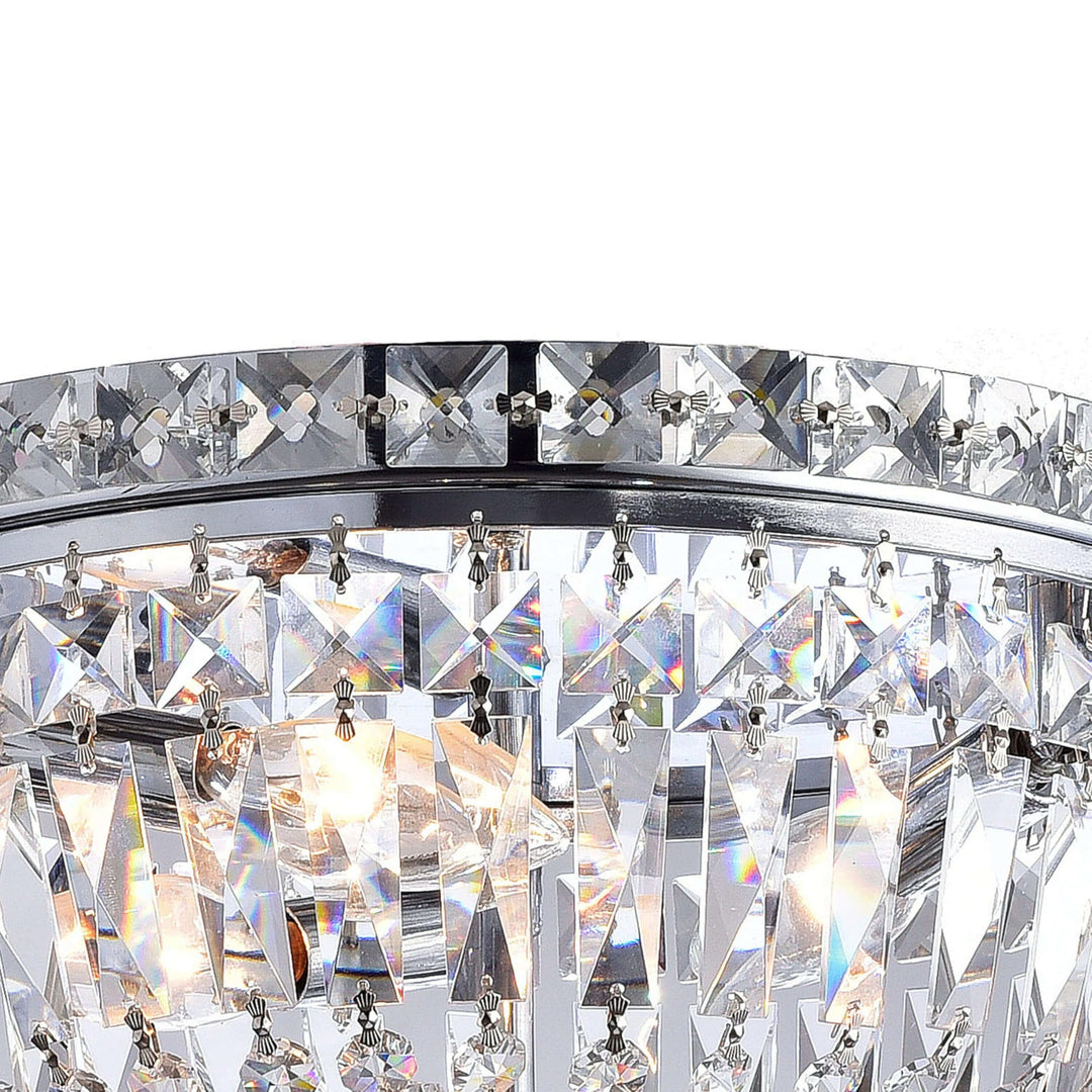 The Lighting Store Elisa Chrome Crystal Basket Flush Mount Chandelier