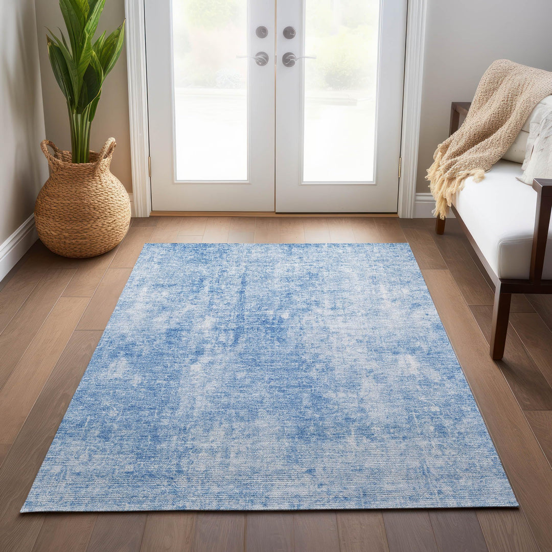 Machine Washable Indoor/ Outdoor Chantille Abstract Solid Rug