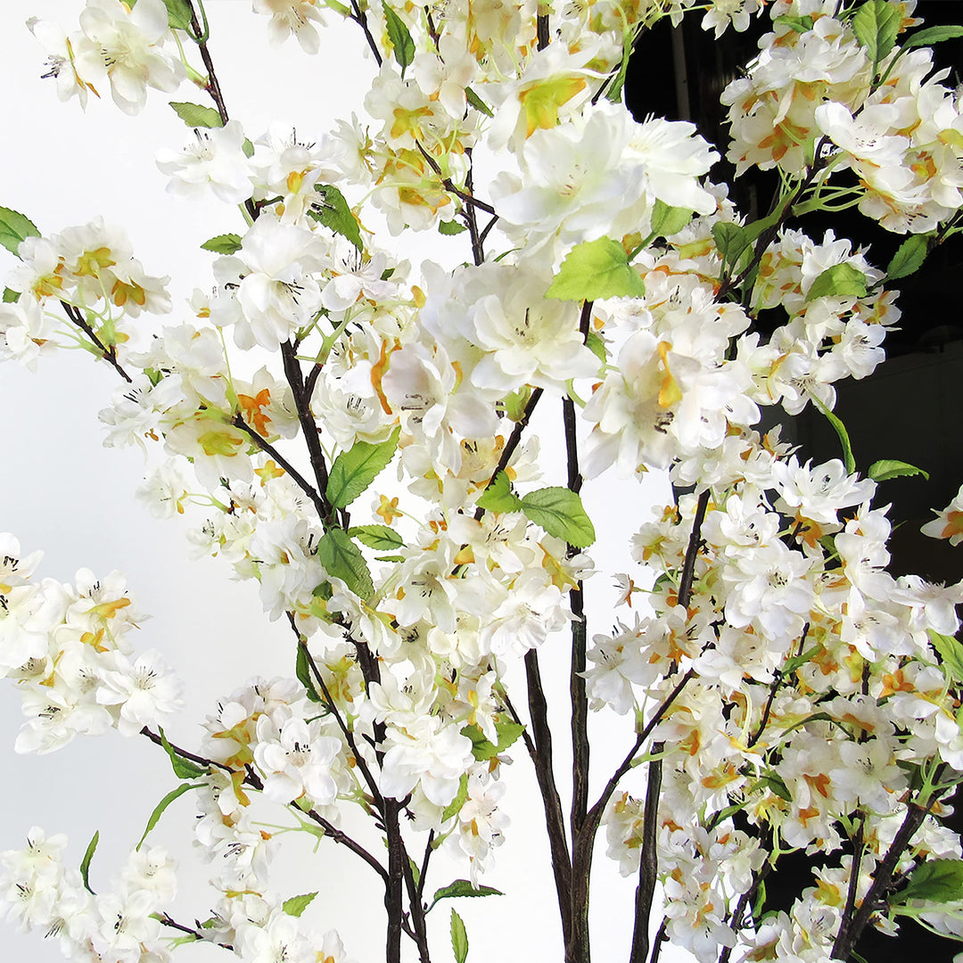 5.5ft Cherry Blossom Flower Tree in Pot 66" H X 34" W 32" Dp White - Diamond Home USA