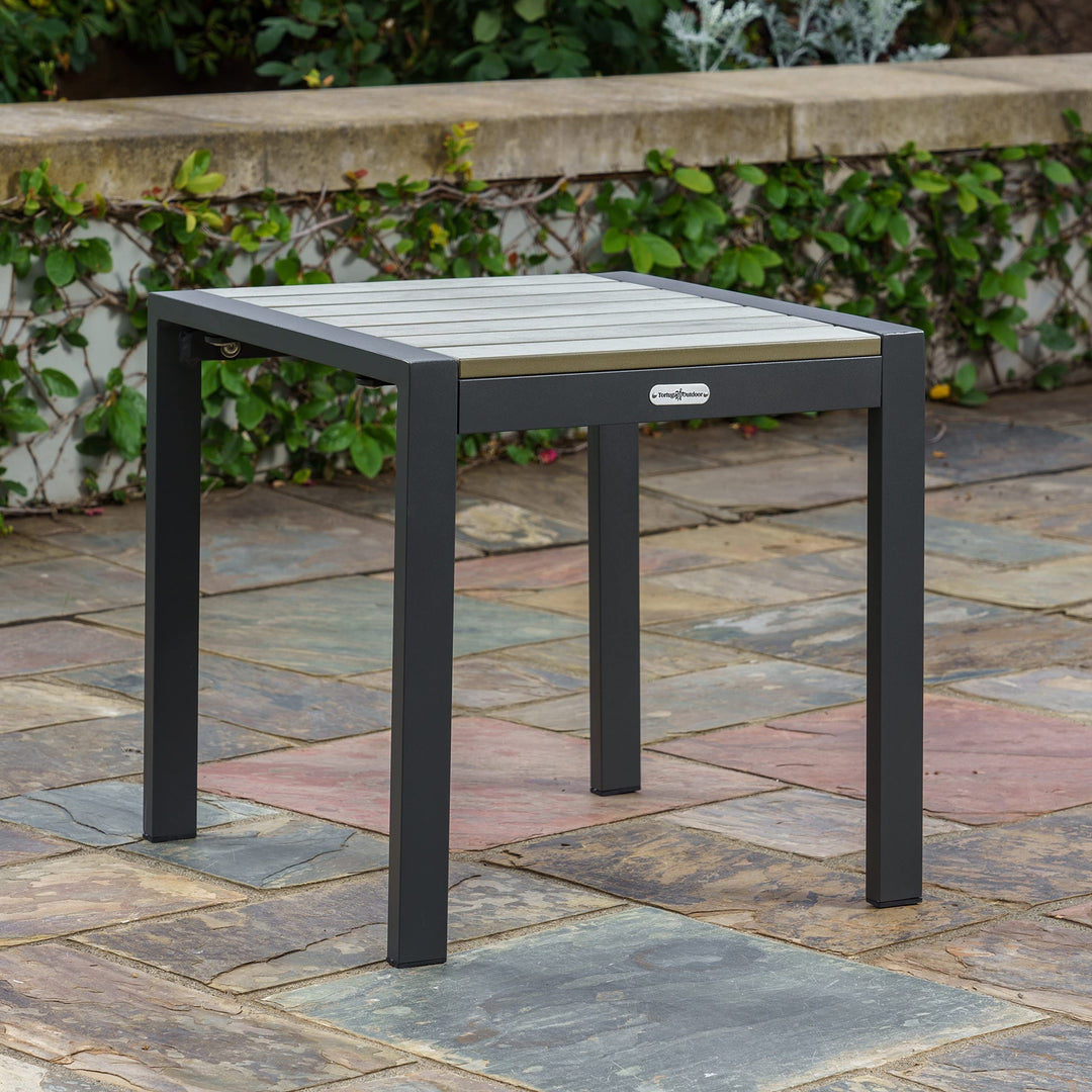 Tortuga Outdoor Lakeview Side Patio Table Charcoal