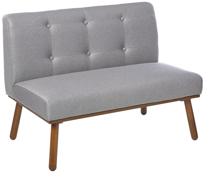 The Mezzanine Shoppe Playmate Upholstered Tufted Armless Loveseat 40.5" Gray Grey