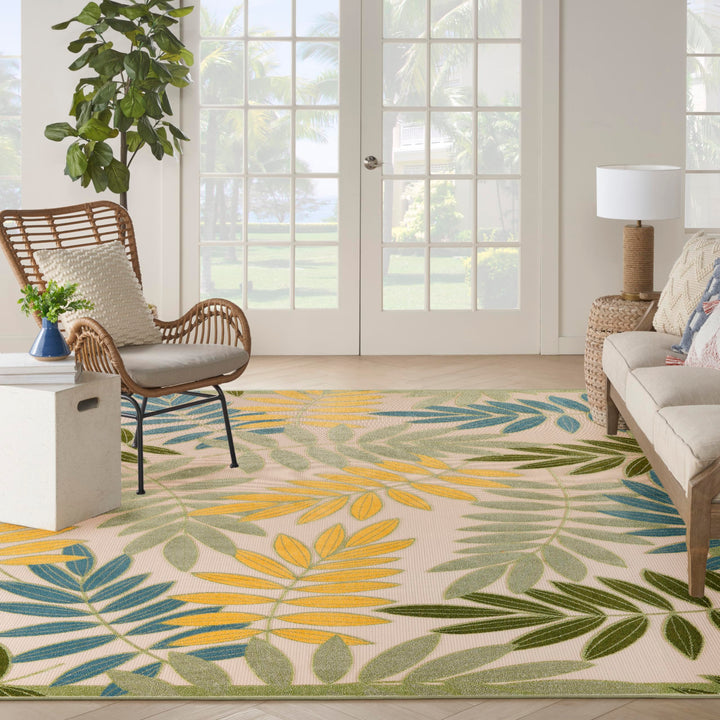 Nourison Aloha Leaf Print Vibrant Indoor/Outdoor Area Rug