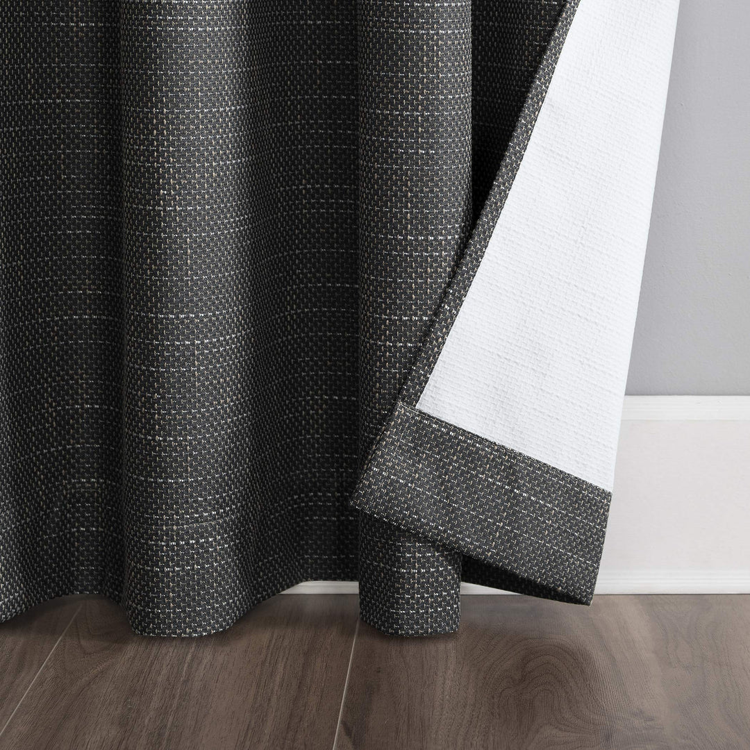 Sun Zero Brooks Burlap Weave Thermal Extreme Total Blackout Grommet Curtain