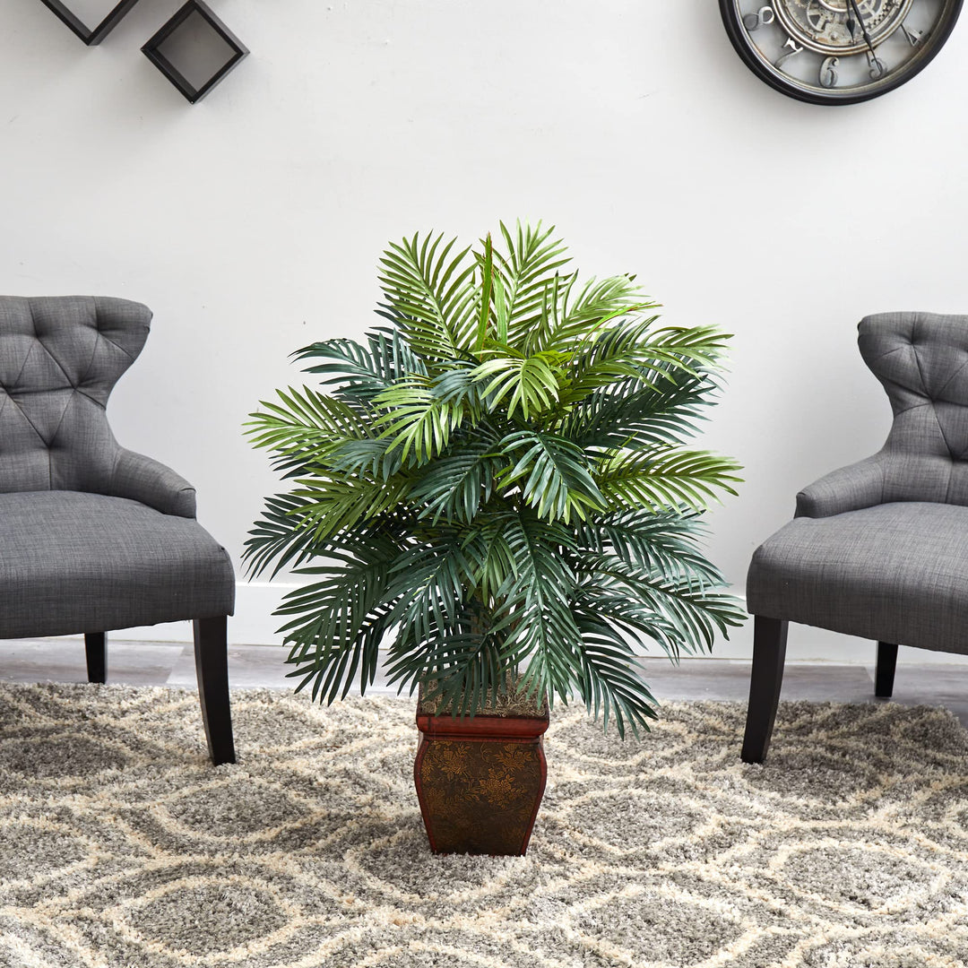 Nearly Natural Areca with Decorative Planter Silk Plant