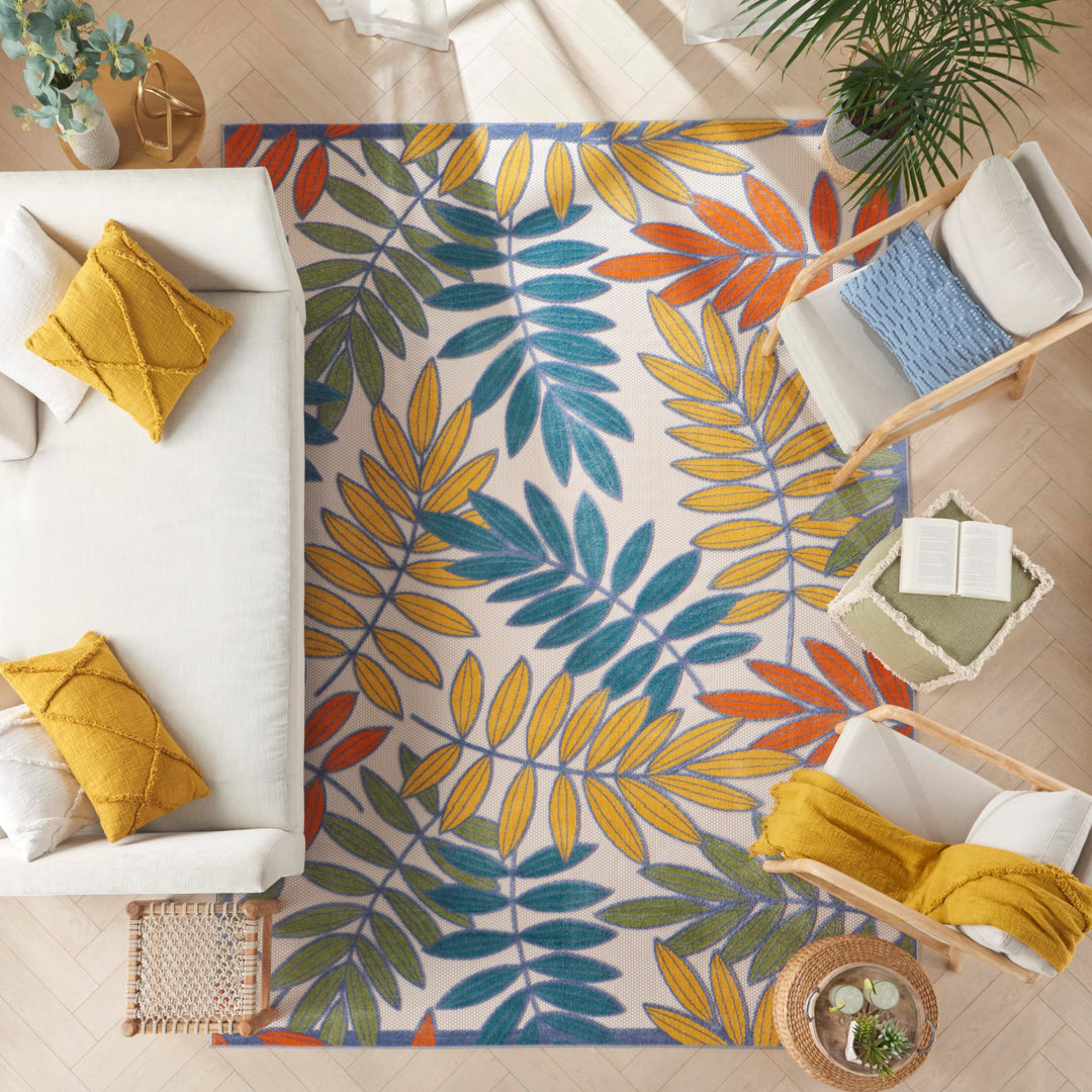 Nourison Aloha Leaf Print Vibrant Indoor/Outdoor Area Rug