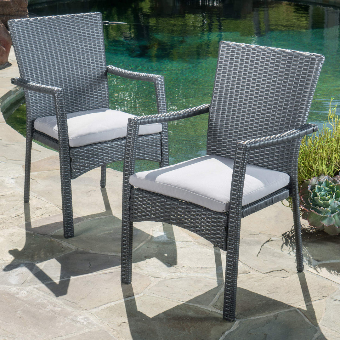 Christopher Knight Home Corsica Outdoor Wicker Dining Chairs 2-Pcs Set