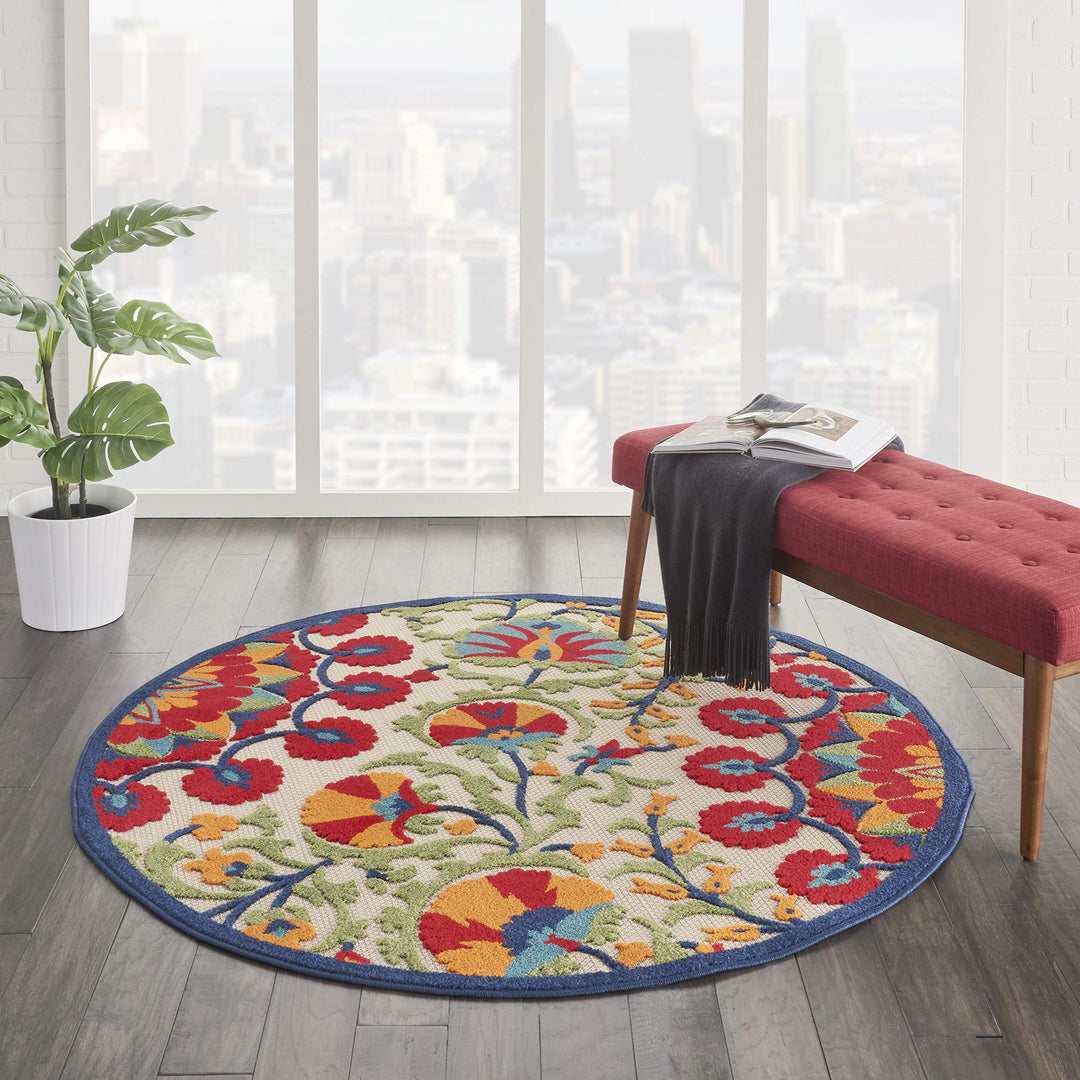 Nourison Aloha Modern Multicolor Floral Botanical Area Rug