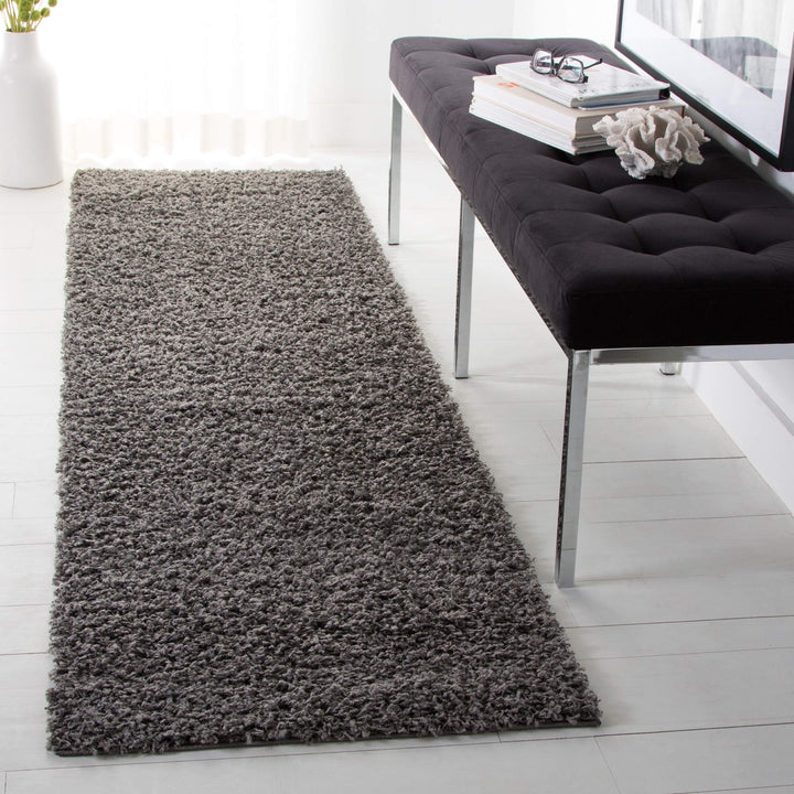 SAFAVIEH Athens Shag Collection Runner Rug - 2'3" x 10' Dark Grey Non-Shedding &