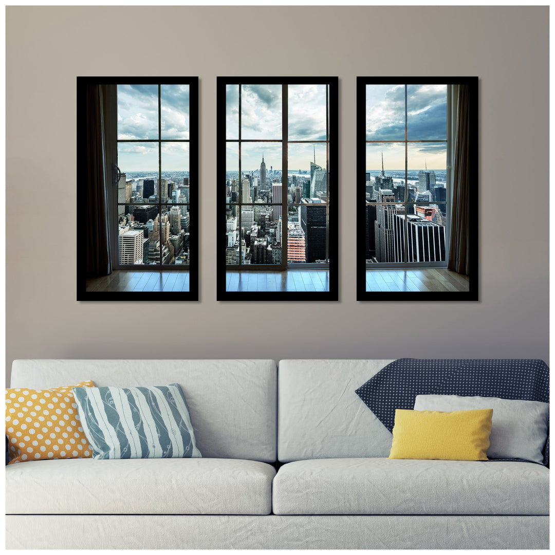 Picture Perfect International New York Window Framed Plexiglass Art Set of 3