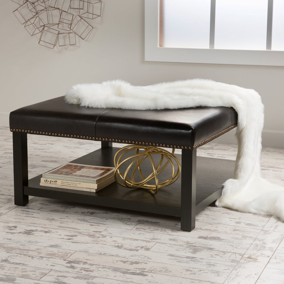 Christopher Knight Home Julia Bench with Rack Brown