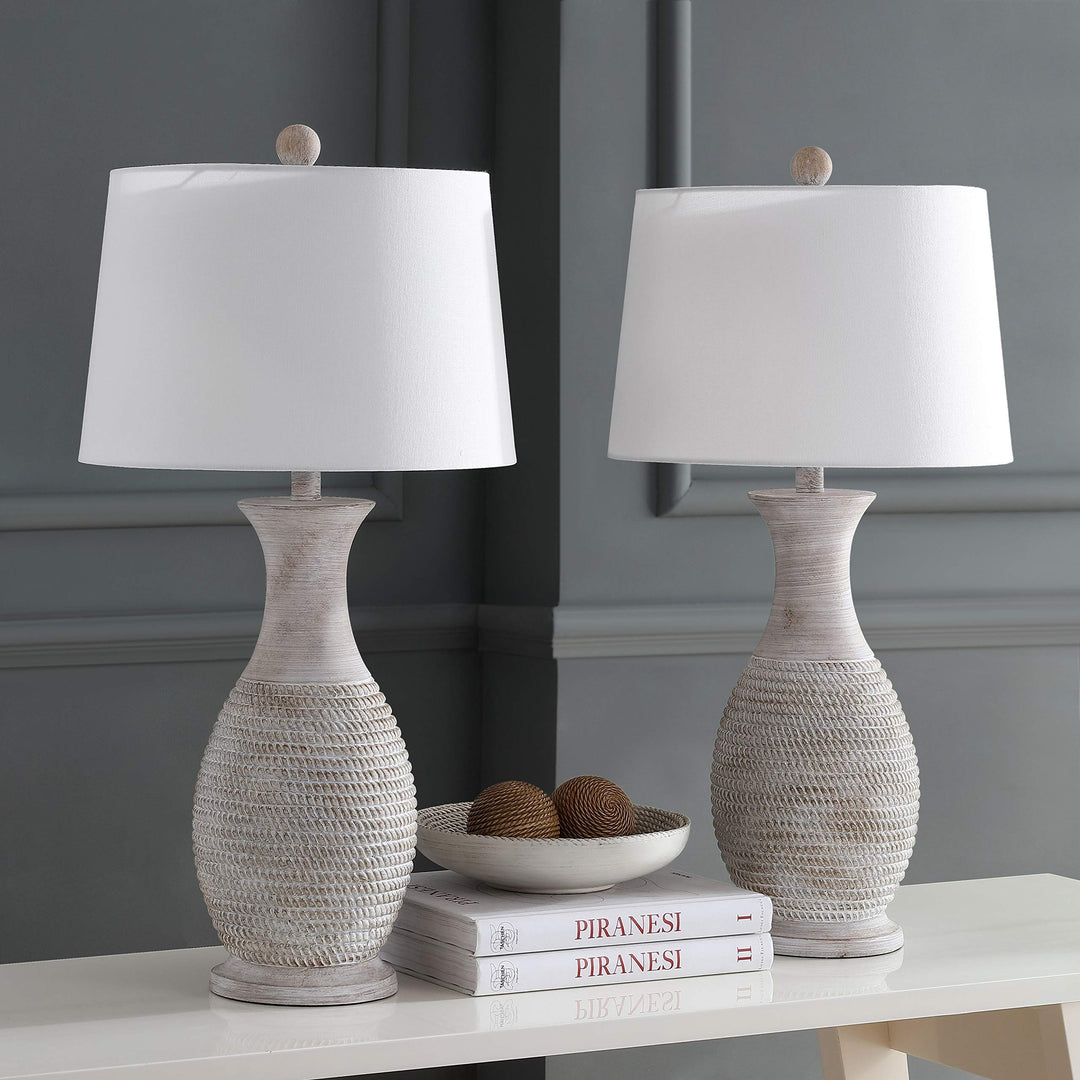 Lighting 30-inch Grey Led Table Lamp (Set of 2) - 15"x15"x30" Bulbs Included