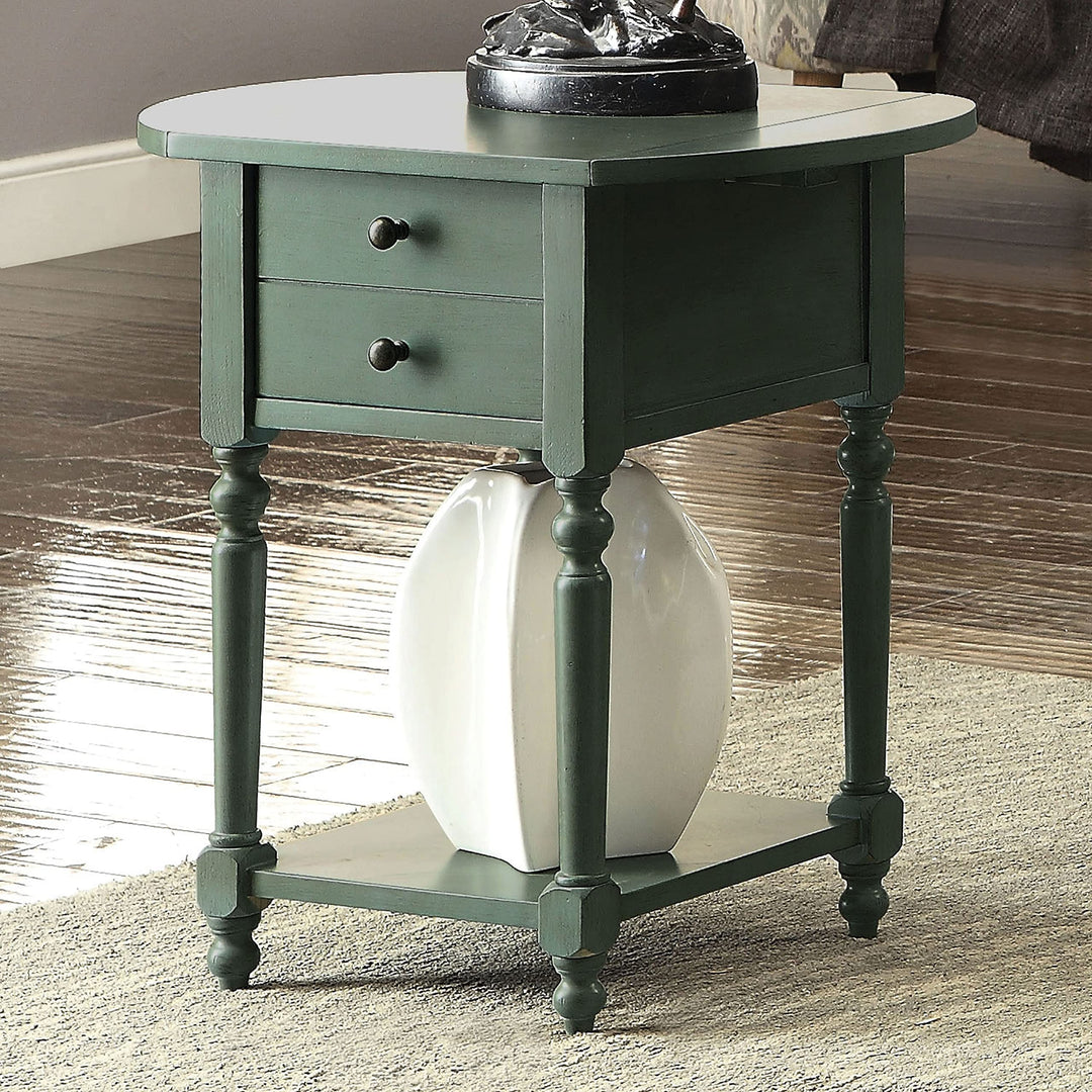 Furniture of America Kist Country Solid Wood 1-Drawer Side Table Antique Gray