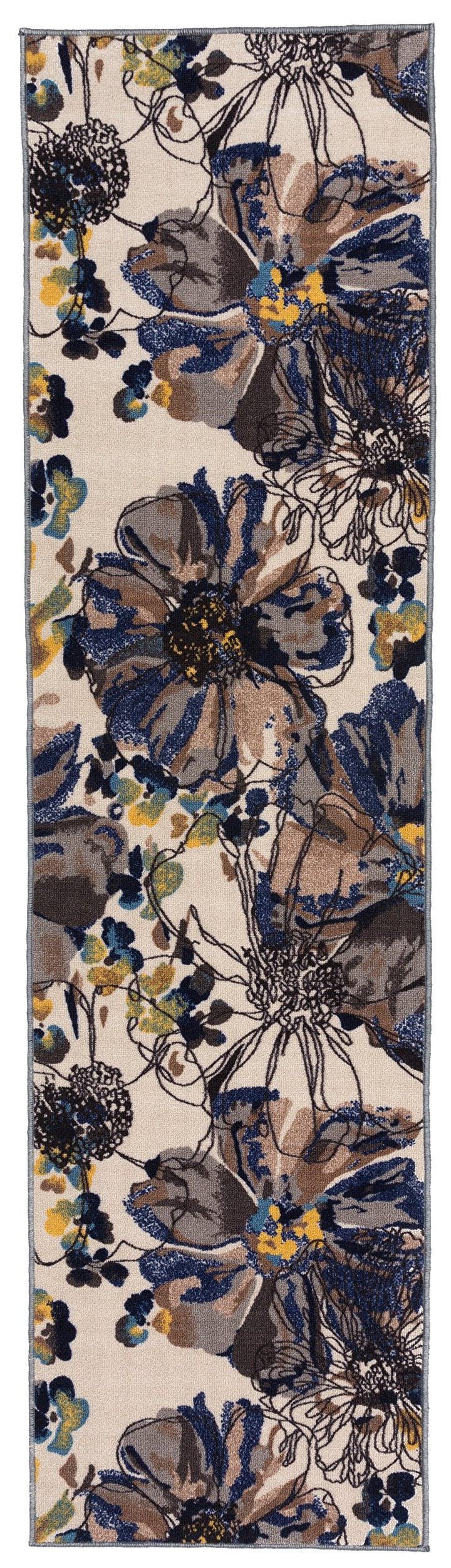 Rugshop Modern Bright Flowers Non-Slip (Non-Skid) Area Rug