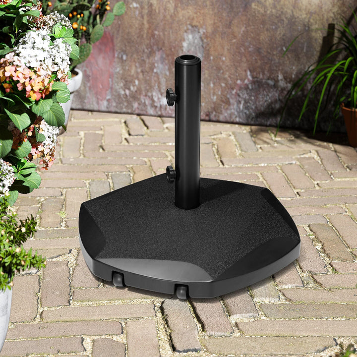 Outdoor Patio Umbrella Base Holder 56-Pound Hexagon Black See The Picture