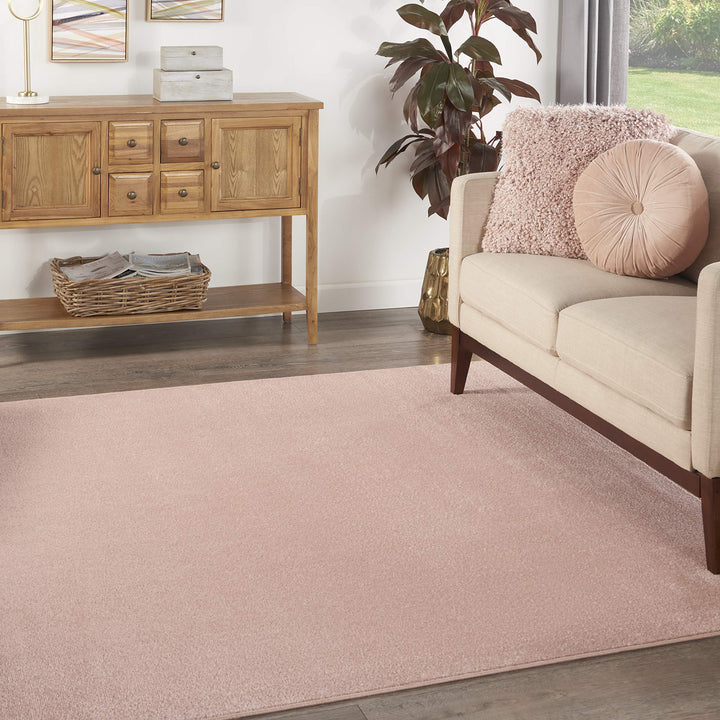 Nourison Essentials Indoor/Outdoor Pink 5' x quare Area Rug Easy Cleaning Non 5' Square - Pink