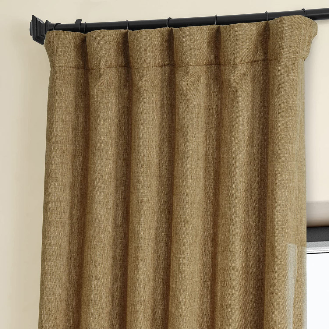 Exclusive Fabrics Faux Linen Room Darkening Curtain (1 Panel)