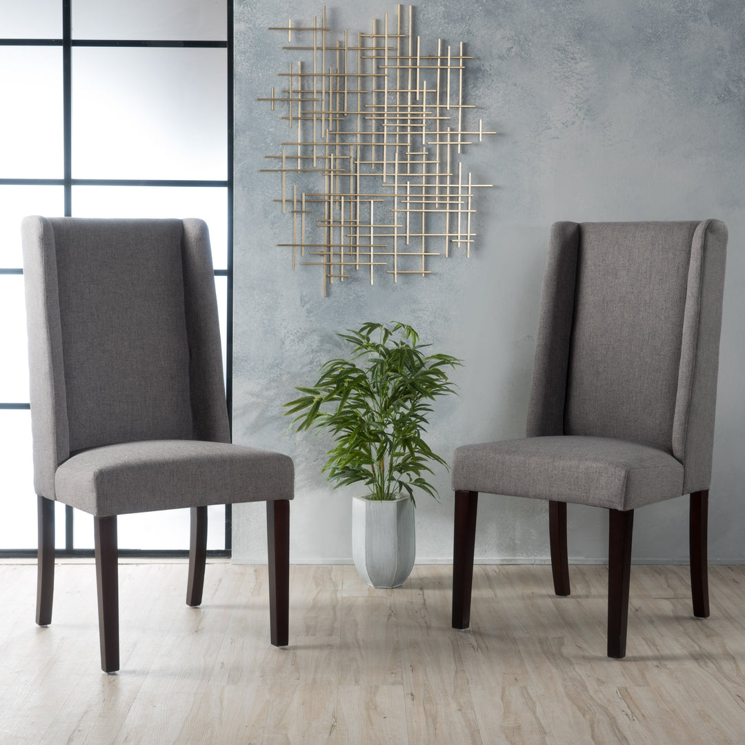 Christopher Knight Home Rory Fabric Dining Chairs 2-Pcs Set Dark Grey