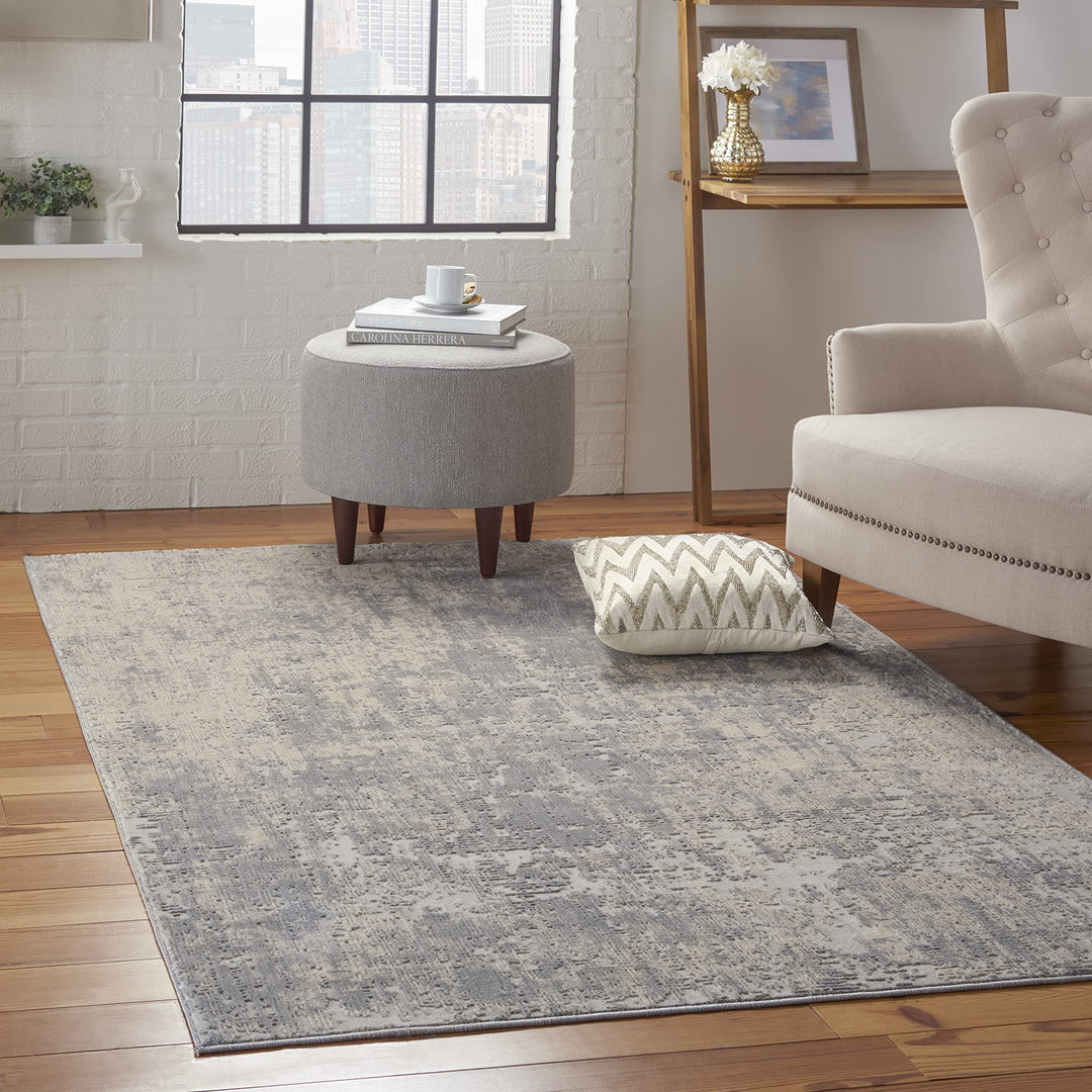 Rustic Textures Distressed Contemporary Abstract Area Rug